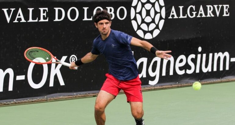 Gastão Elias in the men's singles final at the Vale do Lobo Open